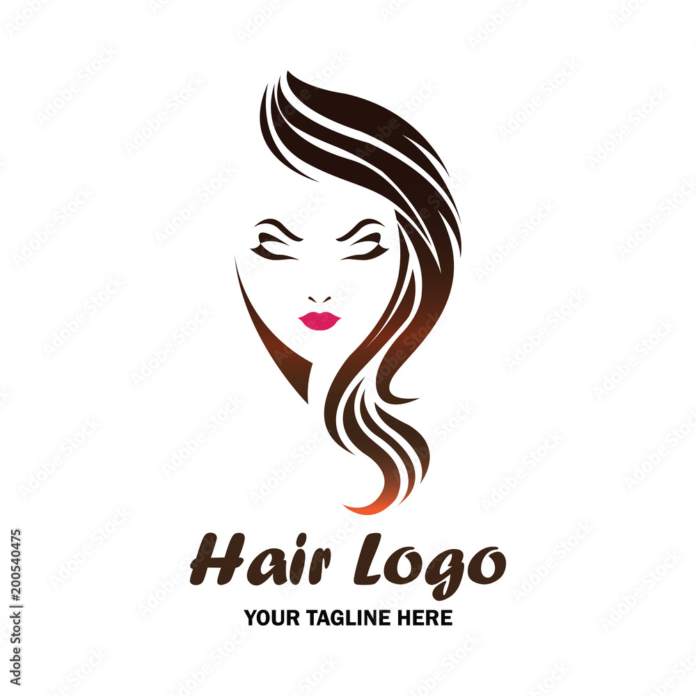 woman hair logo with text space for your slogan / tagline, vector illustration woman hair logo with text space for your slogan / tagline, vector illustration