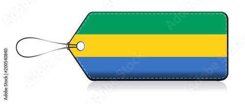 Gabonese flag label, Made in Gabon