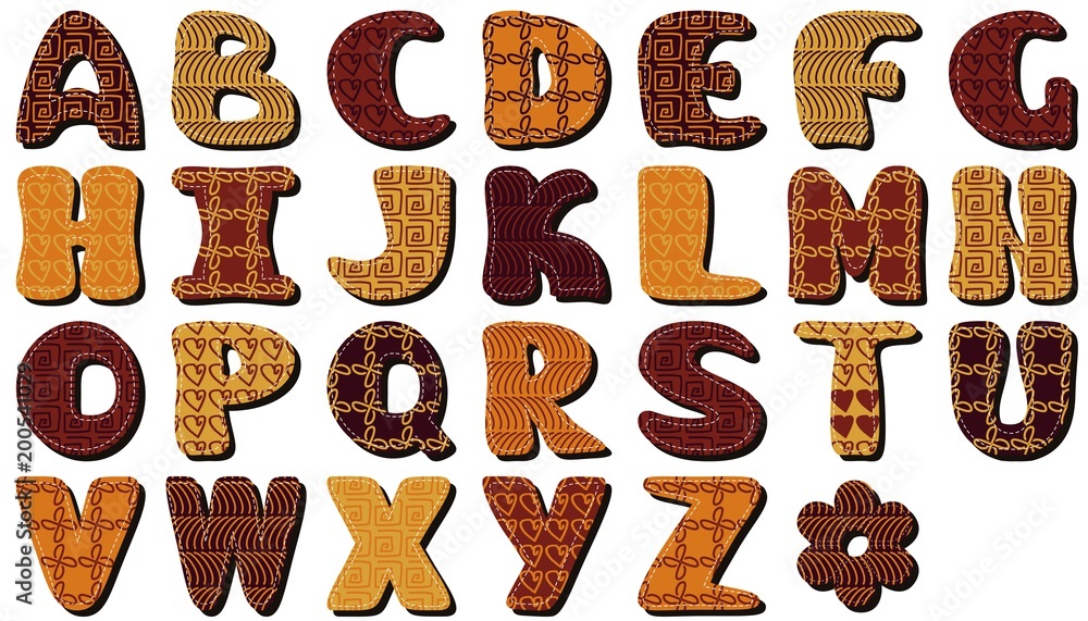 scrapbook alphabet on white background scrapbook alphabet on white background