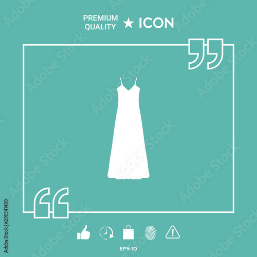 Long Dress, Evening dress, combination or nightie , the silhouette. Menu item in the web design