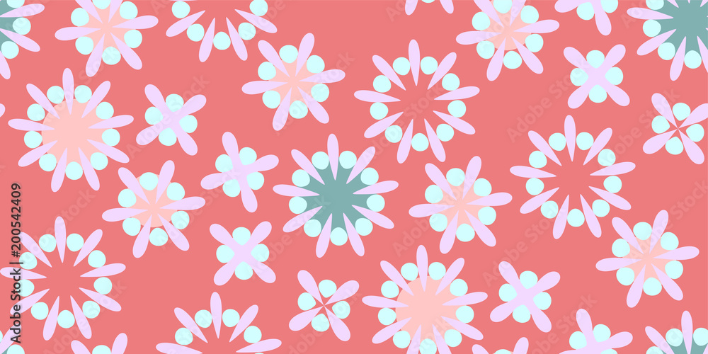 Cute seamless pattern in retro style. Round shapes, vector illustration. Textile design, wrapping paper. Cute seamless pattern in retro style. Round shapes, vector illustration. Textile design, wrapping paper.