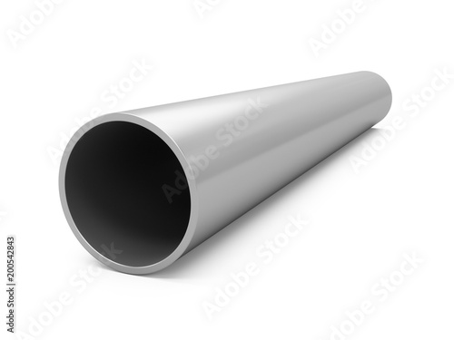 3D Rendering Metal Pipe isolated on white