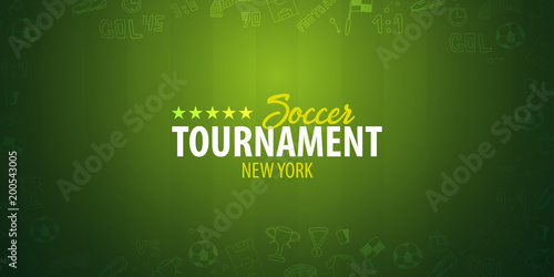 Football or Soccer design banner with hand draw doodle elements. Soccer championship. Vector ball. Vector illustration