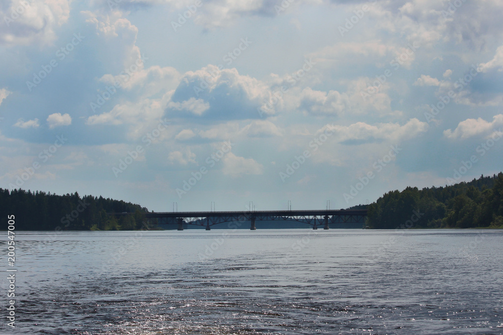 A bridge over the Vouksa river, near Kamennogorsk town.
