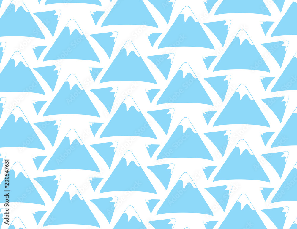 Blue mountain with white top pattern background Blue mountain with white top pattern background