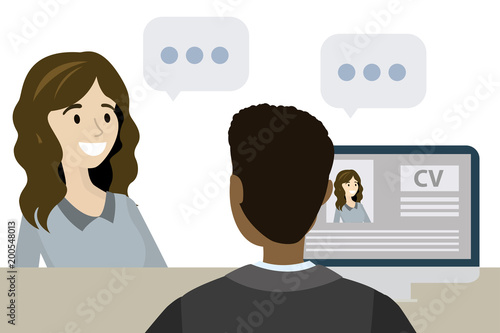 Fotografie woman having a job interview in the office