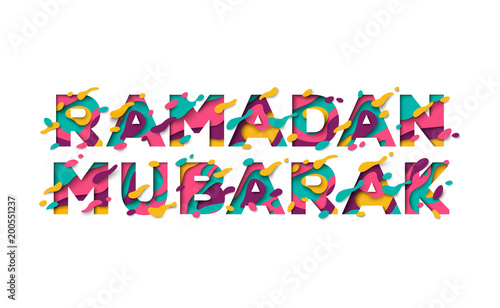 Ramadan Mubarak typographic concept