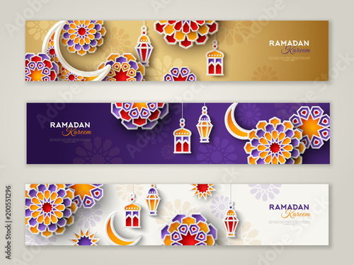 Ramadan Kareem horizontal banners