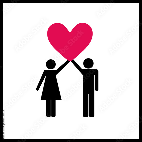 Man and woman are heart4