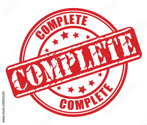 Red rubber stamp with Complete concept