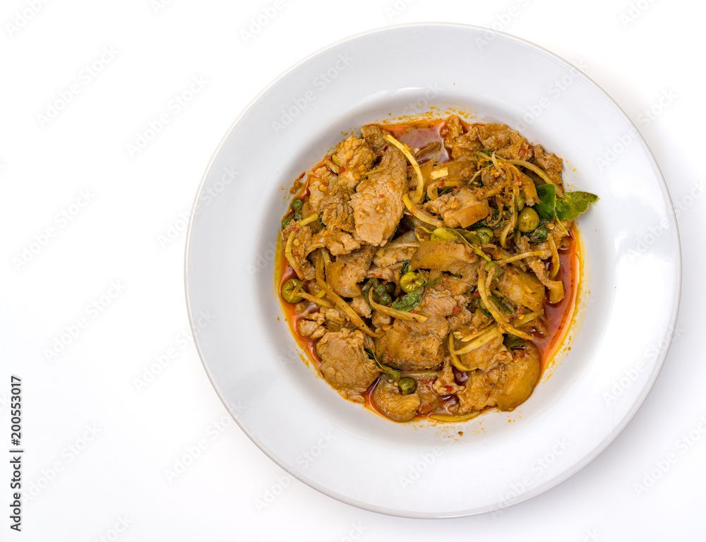Spicy wild boar famous food of thailand Spicy wild boar famous food of thailand