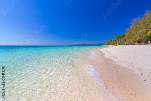 Beautiful White sand beach at Phi Phi Island   Krabi   Thailand