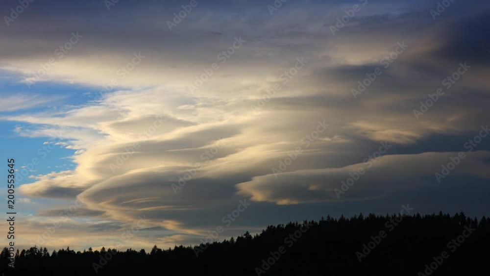 Interesting clouds over a moutain. Time Lapse. Interesting clouds over a moutain. Time Lapse.