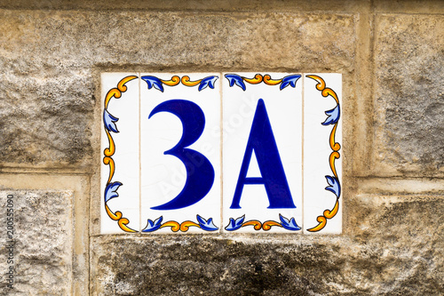 Spanish Tile number 3 and letter A