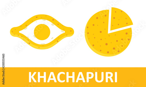 Khachapuri vector illustration. Adjarian and Megrelian khachapuri, isolated on background.