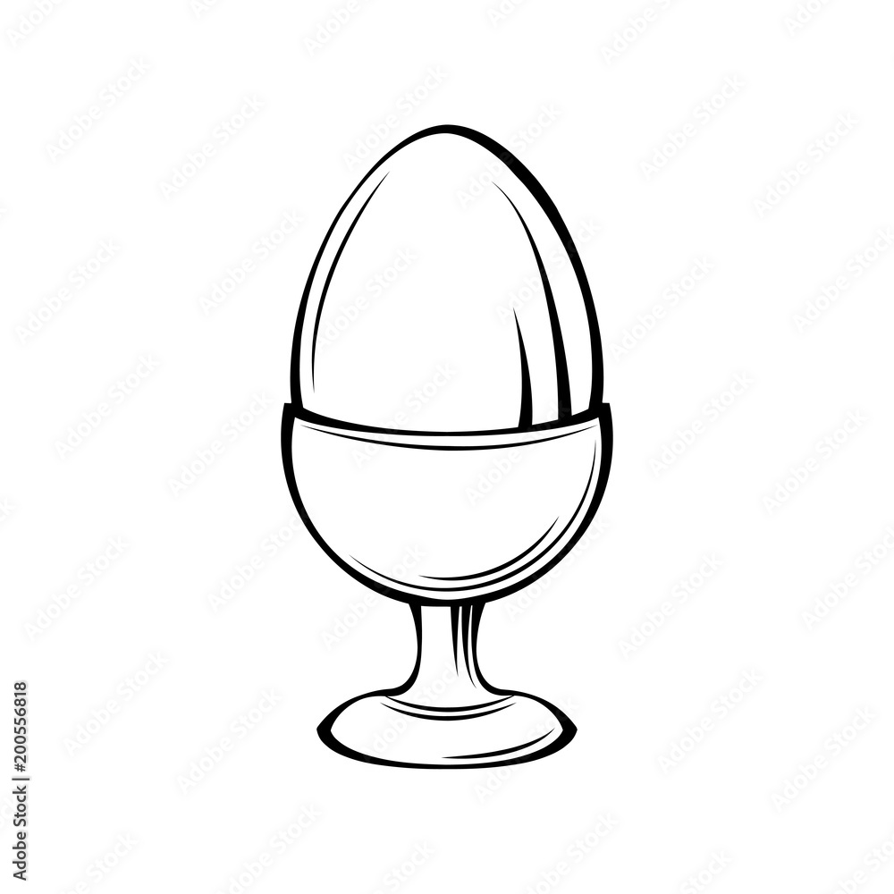 Egg in egg holder, egg-cup, egg stand. illustration. Egg in egg holder, egg-cup, egg stand. illustration.