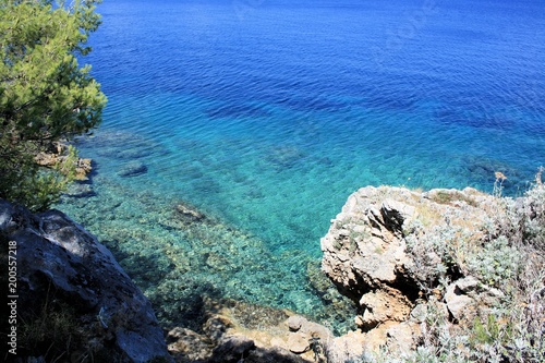 peaceful blue bay near Valdarke, island Losinj, Croatia