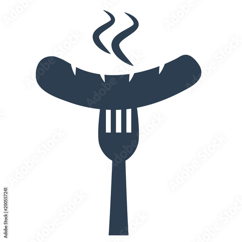 Sausage icon on white background.
