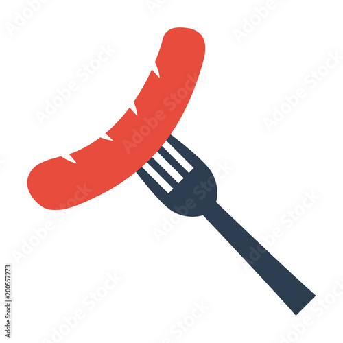 Sausage icon on white background.