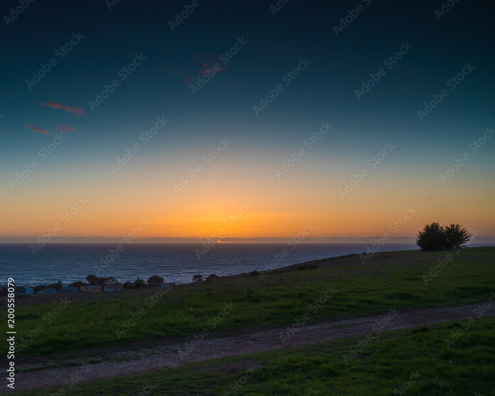 Sunset on Fiscalini Ranch Preserve in Cambria California