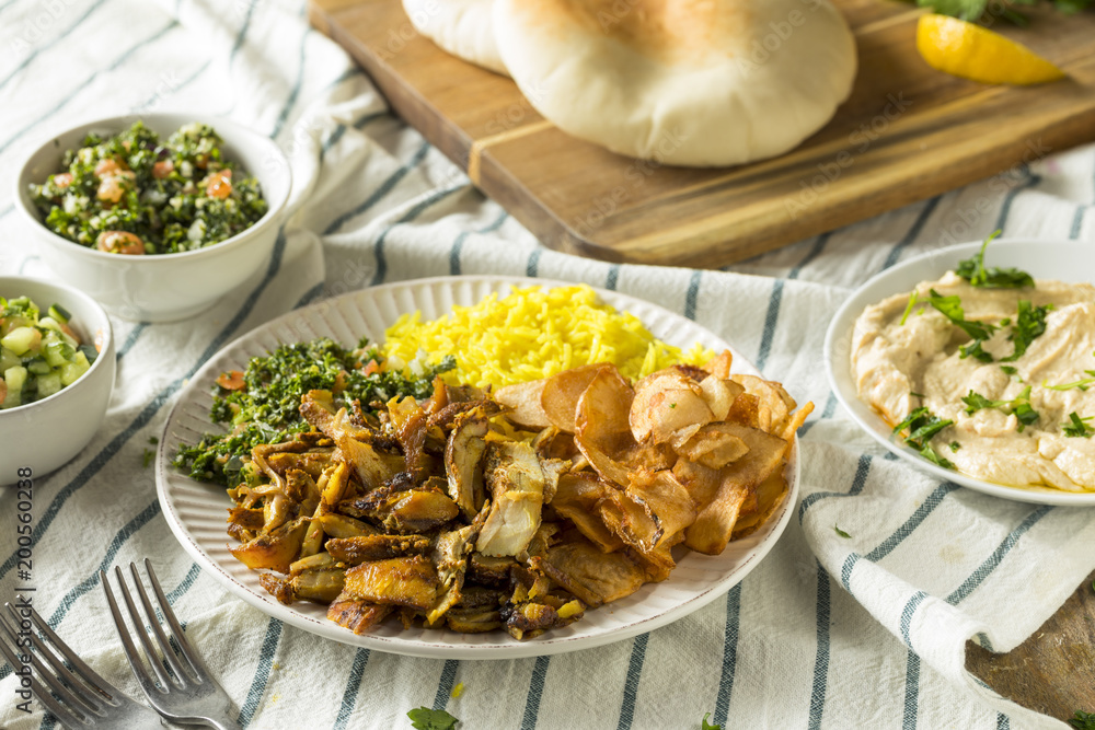 Homemade Chicken Shawarma Plate Homemade Chicken Shawarma Plate