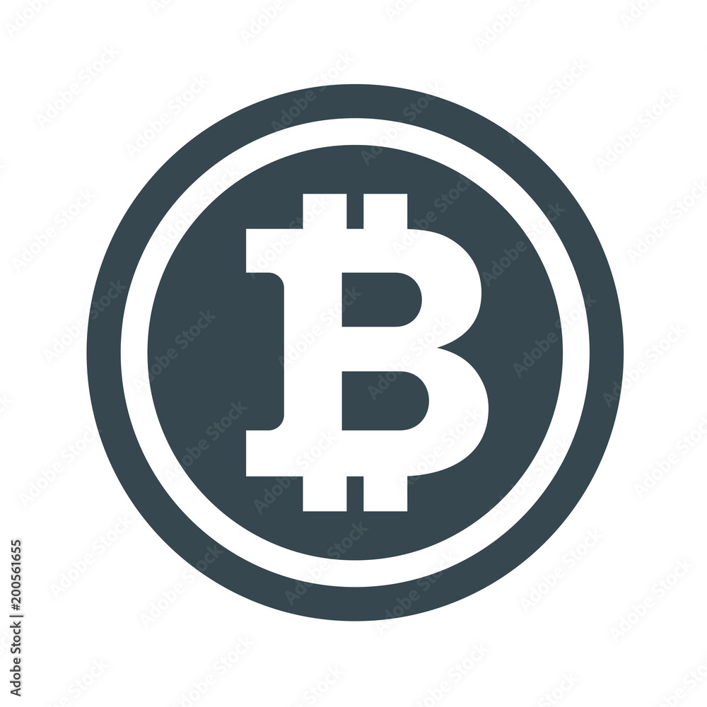 Sign of bitcoin. Farm for the production of crypto currency, mining. Virtual money. Flat vector cartoon illustration. Objects isolated on white background. Sign of bitcoin. Farm for the production of crypto currency, mining. Virtual money. Flat vector cartoon illustration. Objects isolated on white background.
