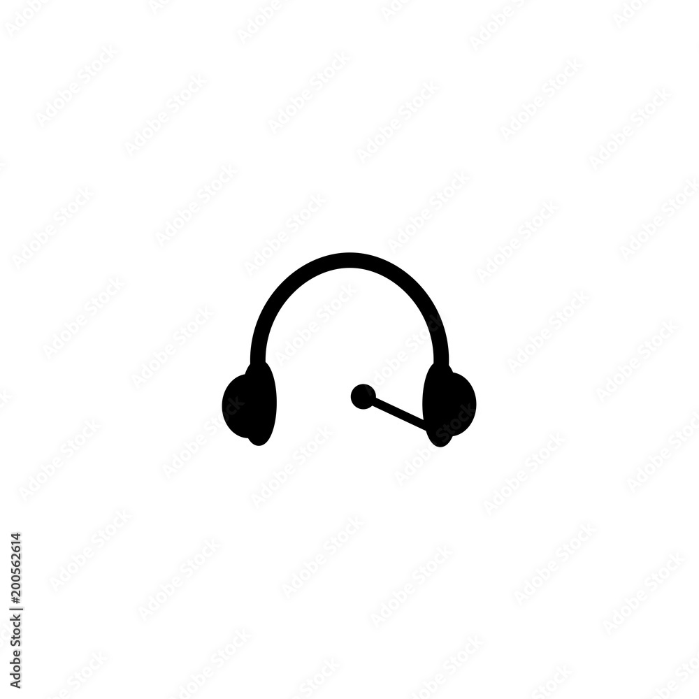 Headset icon isolated on white background