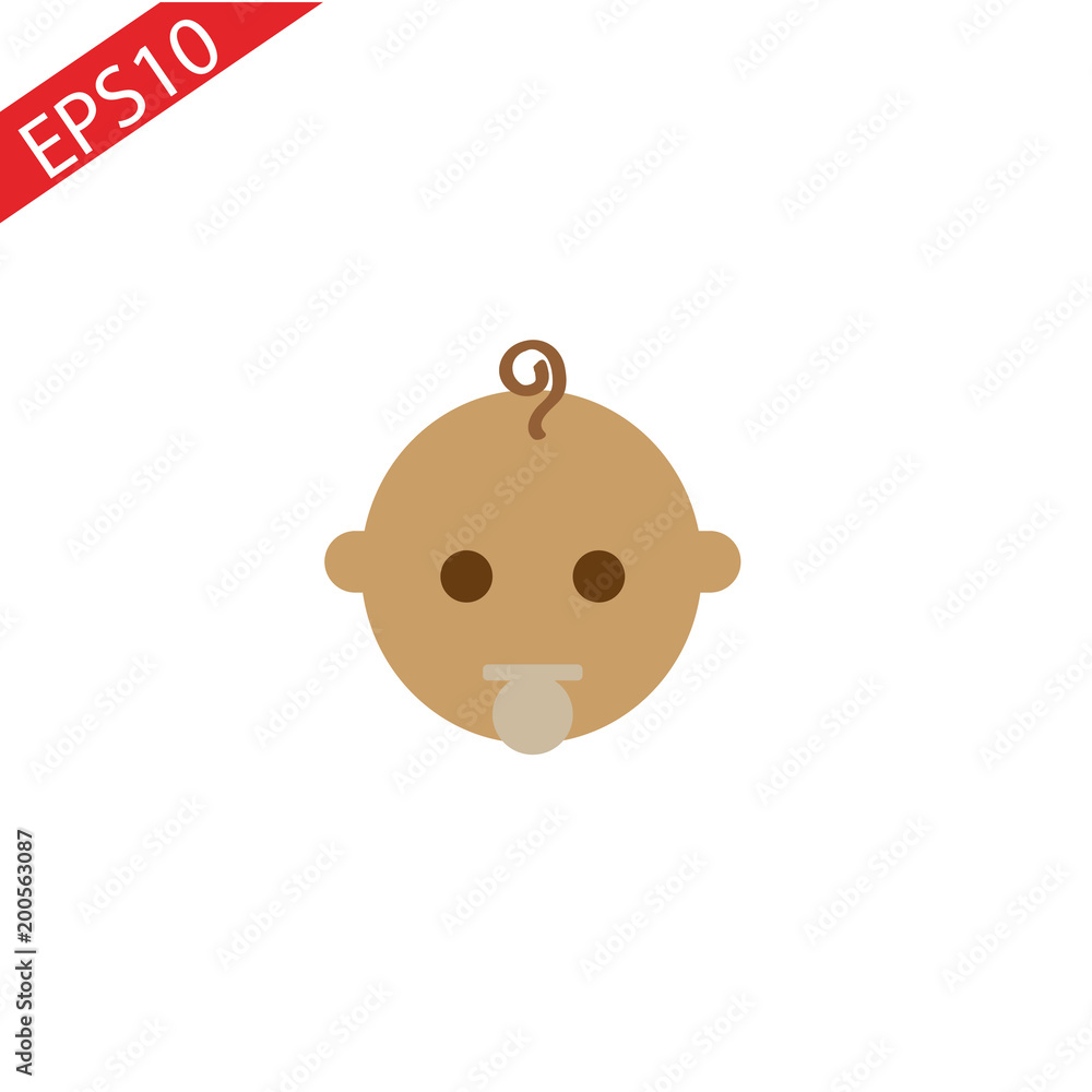 Smile baby outline icon style design. Baby head. Smile baby outline icon style design. Baby head.