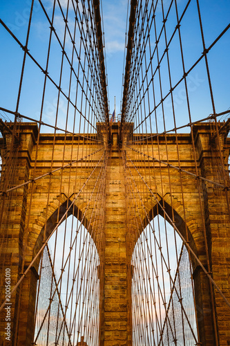 Brooklyn Bridge arches from below