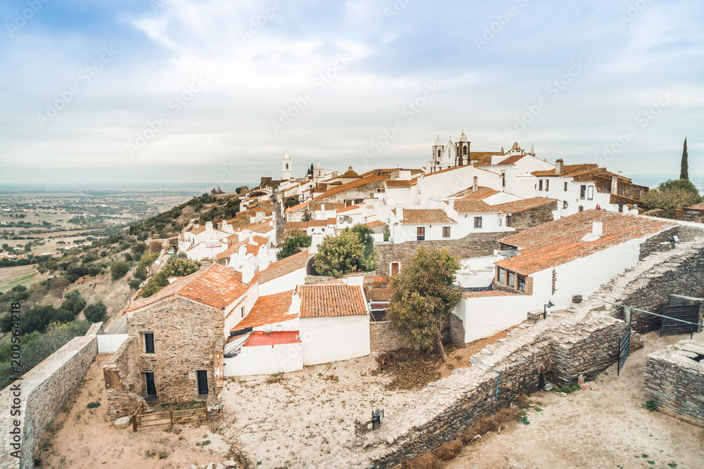 Historic town of Monsaraz located on the hill in Alentejo, Portugal