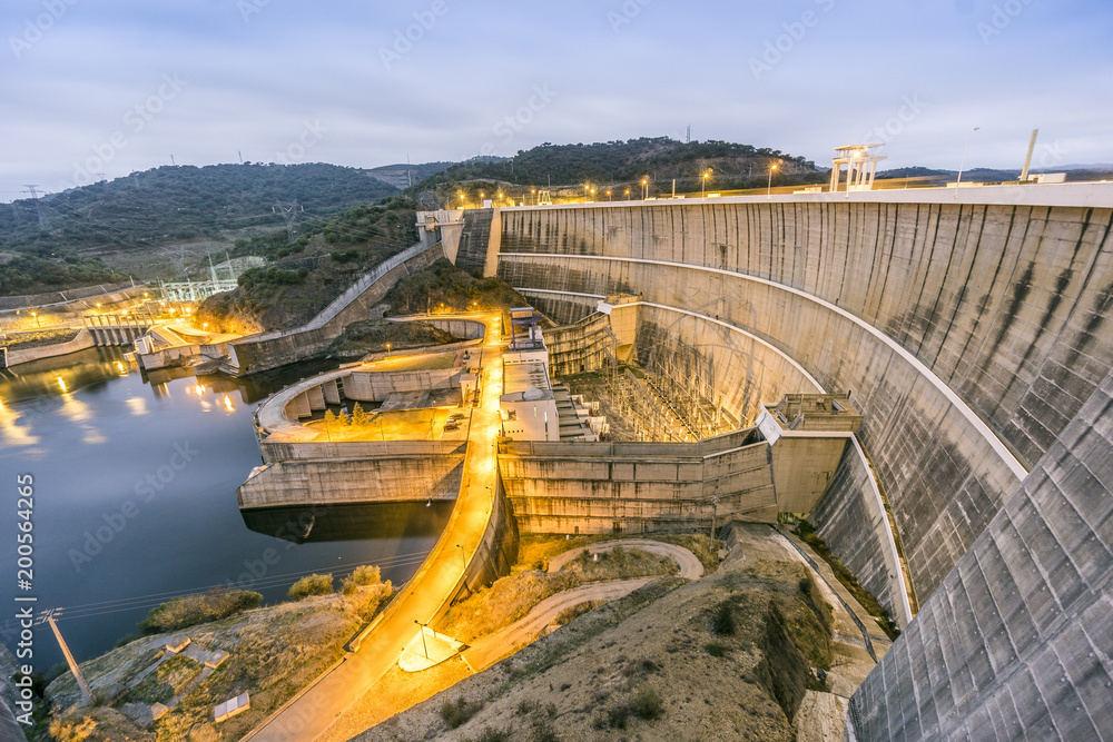 Power plant on Alqueva water dam, Alentejo, Portugal
