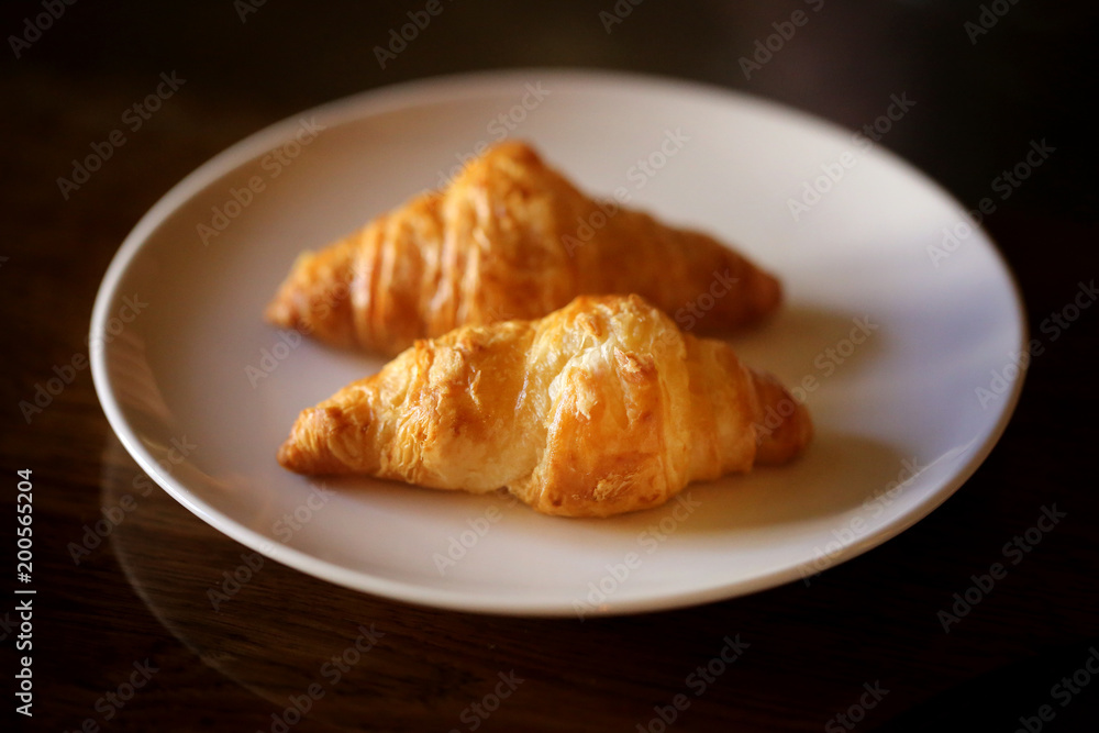 Photo of a macro of delicious croissants Photo of a macro of delicious croissants