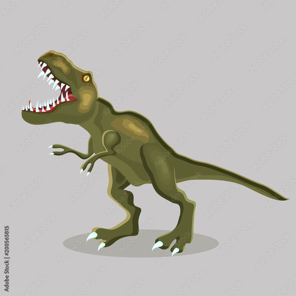 Naklejka premium Vector cartoon illustration of a dinosaur. T-REX. Tyrannosaur.
