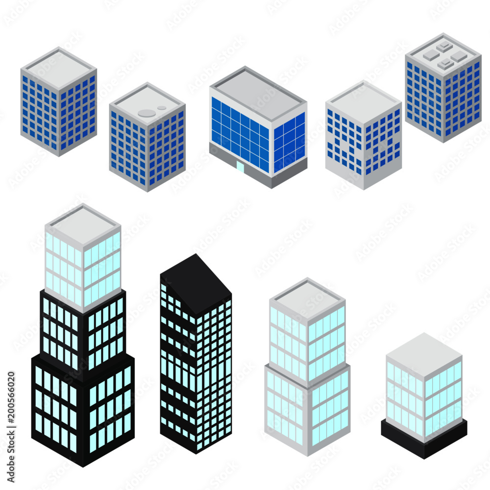 Buildings illustration. Vector