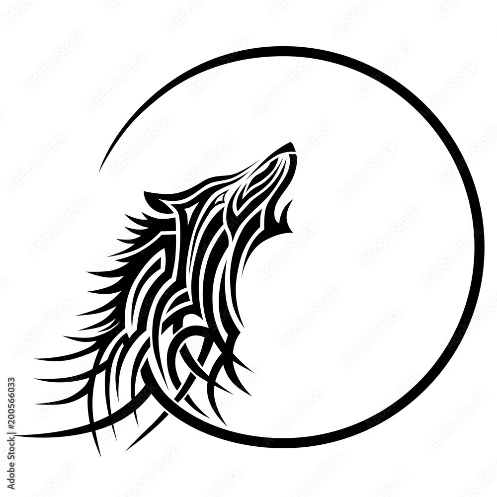 Premium Vector  Howling wolf in the night crescent moon logo design  inspiration vector simple minimalist
