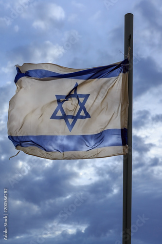 Single Israeli Flag in the Wind