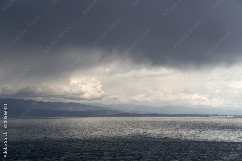 Seascape with dark clouds