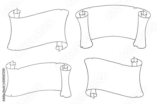 Paper scrolls. Outline drawing
