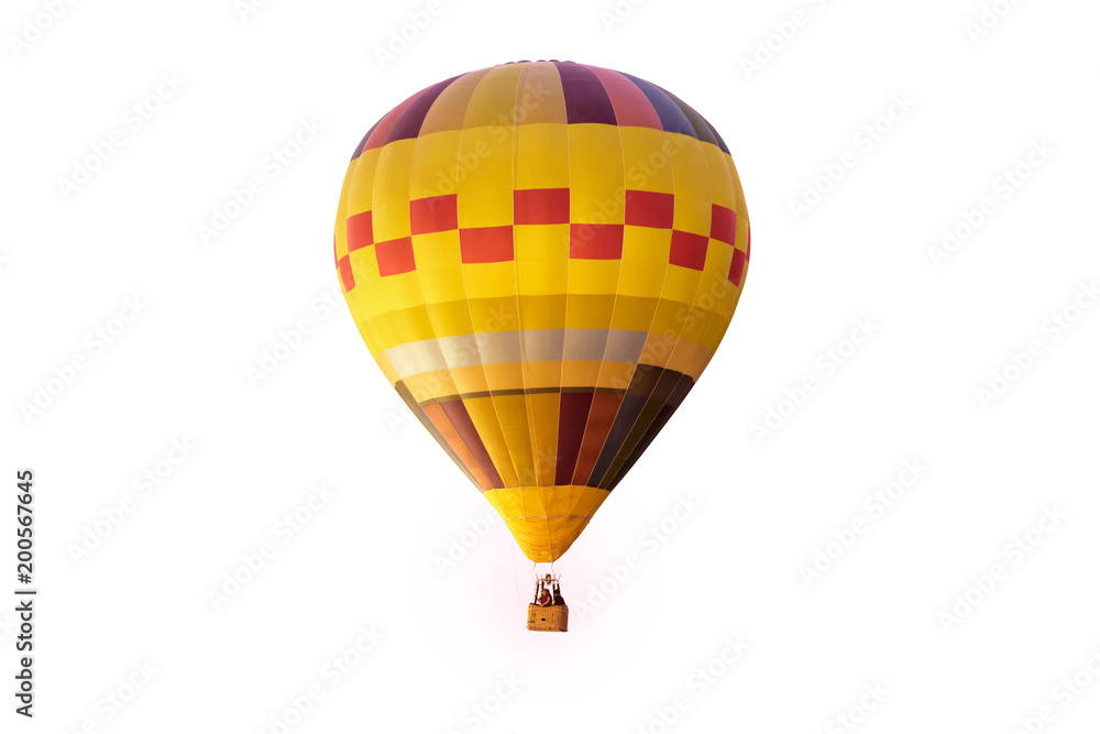 Fototapeta premium Colorful hot air balloon on white background .