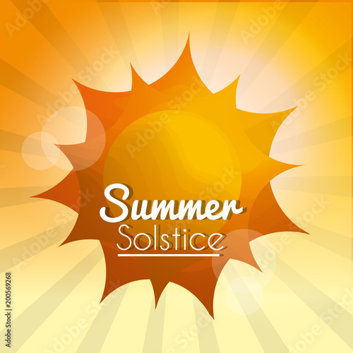 summer solstice sun rays season climate blurred background vector illustration
