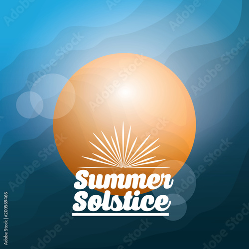 summer solstice season blurred sun shiny hot card vector illustration