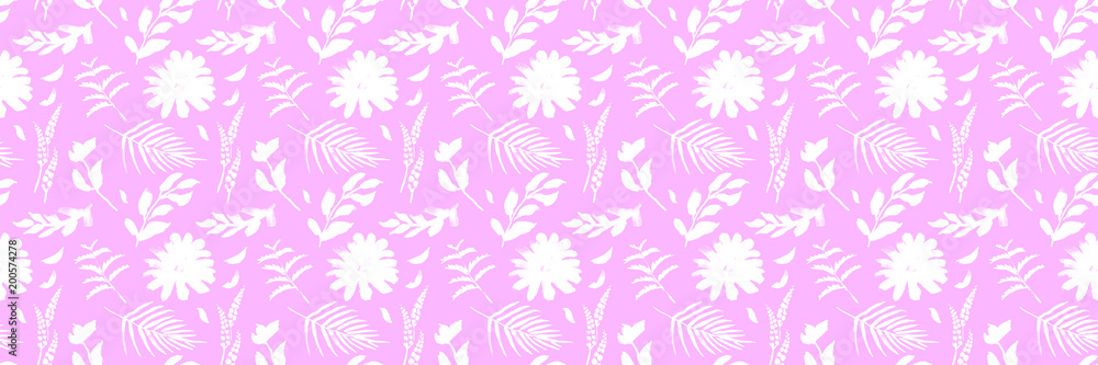 Fototapeta premium Spring flower seamless pattern. Fresh spring watercolor floral seamless pattern for wedding cards, seamless pattern background of websites and mobile app and organic food sign and banners.