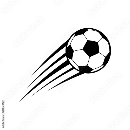 Flying soccer ball. Vector