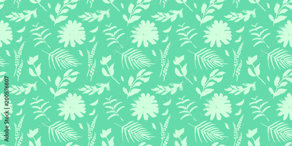 Fototapeta premium Spring flower seamless pattern. Fresh spring watercolor floral seamless pattern for wedding cards, seamless pattern background of websites and mobile app and organic food sign and banners.