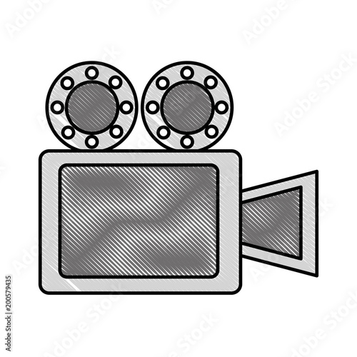 movie projector film strip reel image vector illustration