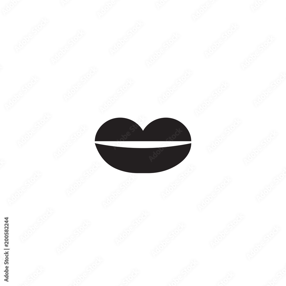 Plump lips with gloss icon isolated on white background Plump lips with gloss icon isolated on white background