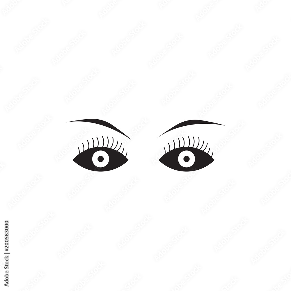 Female eye icon isolated on white background Female eye icon isolated on white background