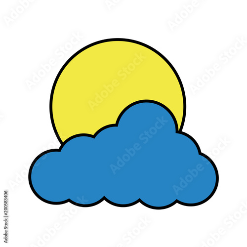 cloud sun weather day image vector illustration