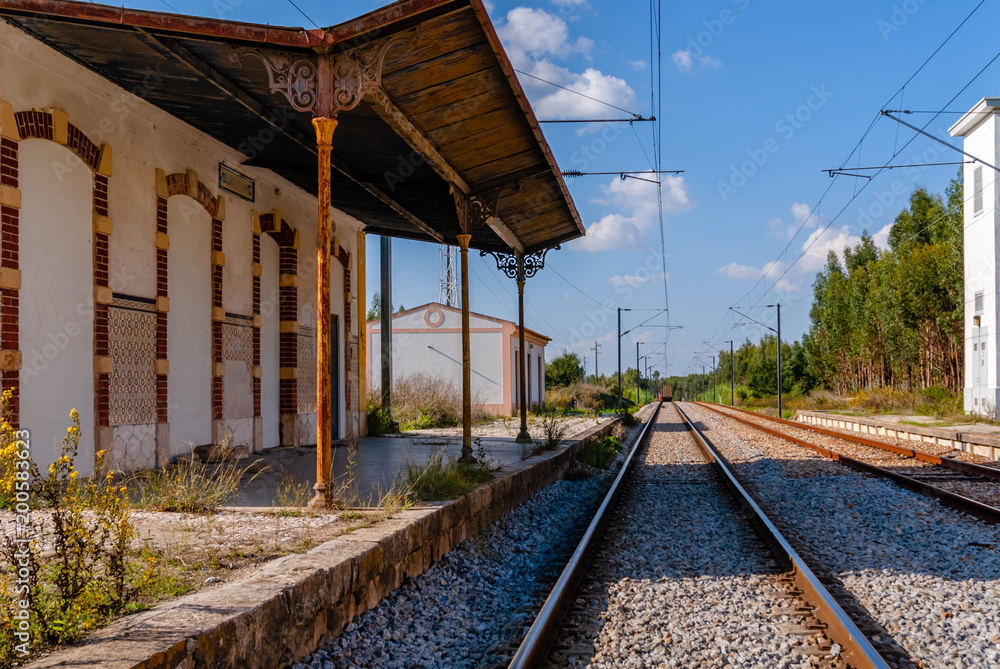 Train station background, in Coruche, Portugal. Train station background, in Coruche, Portugal.