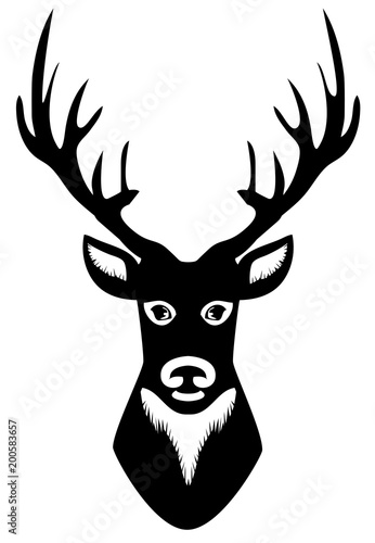 Vector Deer Head Silhouette
